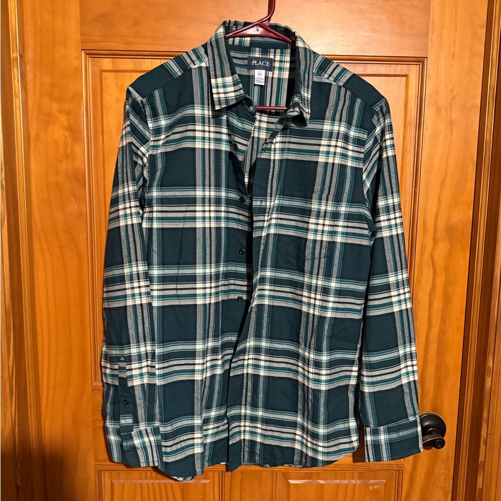 Green and White Flannel